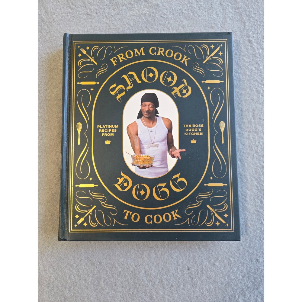 Snoop Dogg From Crook to Cook Cookbook Unisex OS Black Gold Hardcover Recipes